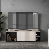 Mesa para TV Cuera Capri y Wengue 141.1x51.6cm para TV Hasta 60" Pulgadas con Cuatro Compartimientos - MUEBLES DE TV | Bylmo