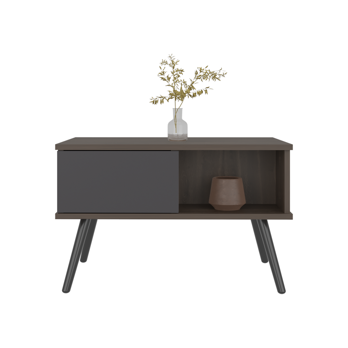 Mesa de Centro Zurich Milan y Plomo 63.3x40cm Rectangular con Compartimientos - MESAS DE CENTRO | Bylmo