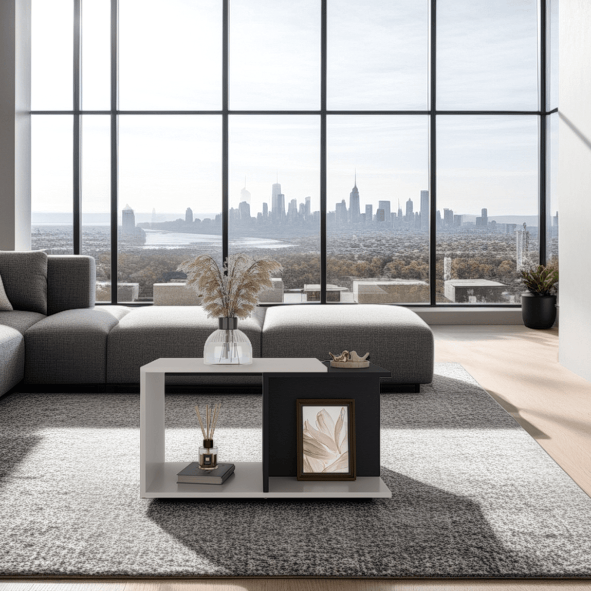 Mesa de Centro Cuera Capri y Wengue 75x3905cm Rectangular con Compartimientos - MESAS DE CENTRO | Bylmo