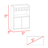 Bar Cuera Capri y Wengue 78.4x106.6cm con Cinco Compartimientos y con Seis Portabotellas - BARES | Bylmo