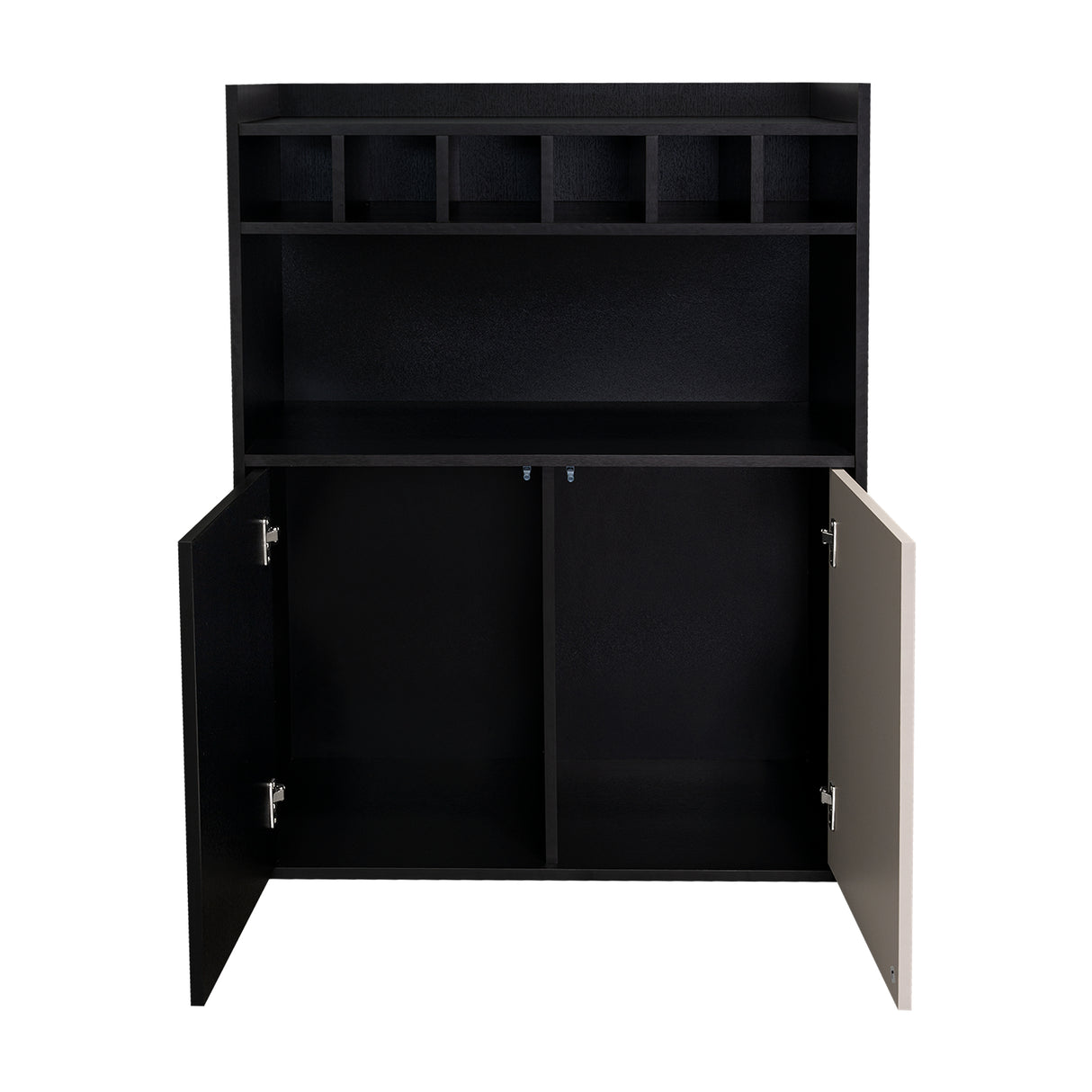 Bar Cuera Capri y Wengue 78.4x106.6cm con Cinco Compartimientos y con Seis Portabotellas - BARES | Bylmo