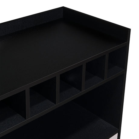 Bar Cuera Capri y Wengue 78.4x106.6cm con Cinco Compartimientos y con Seis Portabotellas - BARES | Bylmo