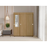 Closet Angelo Fresno Europeo y Wengue 150x180.6cm con Tres Compartimientos y con dos Puertas Coredizas - CLOSETS | Bylmo