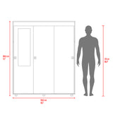 Closet Angelo Fresno Europeo y Wengue 150x180.6cm con Tres Compartimientos y con dos Puertas Coredizas - CLOSETS | Bylmo