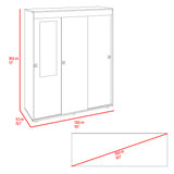 Closet Angelo Fresno Europeo y Wengue 150x180.6cm con Tres Compartimientos y con dos Puertas Coredizas - CLOSETS | Bylmo