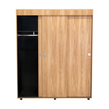 Closet Angelo Fresno Europeo y Wengue 150x180.6cm con Tres Compartimientos y con dos Puertas Coredizas - CLOSETS | Bylmo