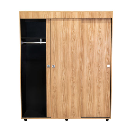 Closet Angelo Fresno Europeo y Wengue 150x180.6cm con Tres Compartimientos y con dos Puertas Coredizas - CLOSETS | Bylmo