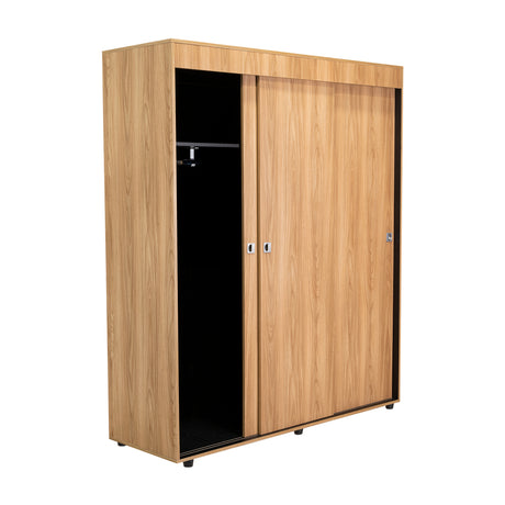 Closet Angelo Fresno Europeo y Wengue 150x180.6cm con Tres Compartimientos y con dos Puertas Coredizas - CLOSETS | Bylmo