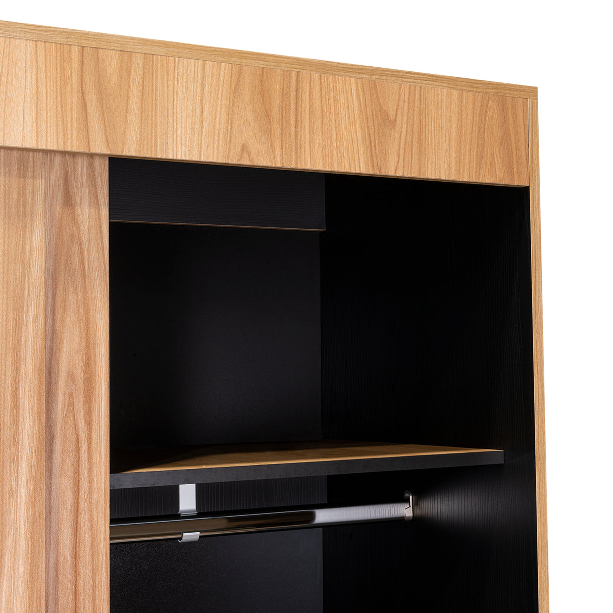Closet Angelo Fresno Europeo y Wengue 150x180.6cm con Tres Compartimientos y con dos Puertas Coredizas - CLOSETS | Bylmo