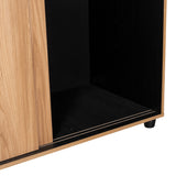 Closet Angelo Fresno Europeo y Wengue 150x180.6cm con Tres Compartimientos y con dos Puertas Coredizas - CLOSETS | Bylmo