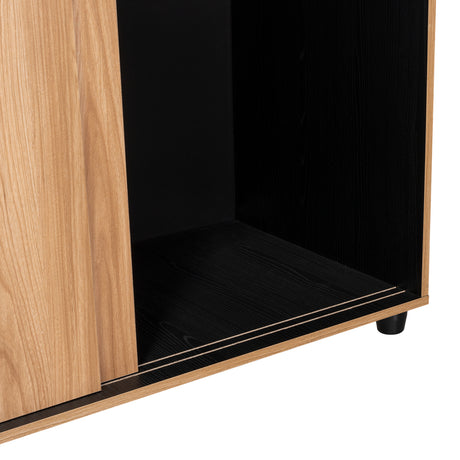 Closet Angelo Fresno Europeo y Wengue 150x180.6cm con Tres Compartimientos y con dos Puertas Coredizas - CLOSETS | Bylmo