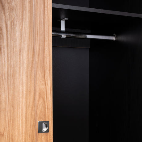 Closet Angelo Fresno Europeo y Wengue 150x180.6cm con Tres Compartimientos y con dos Puertas Coredizas - CLOSETS | Bylmo