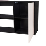 Escritorio en L Cuera Capri y Wengue 150x80cm sin Cajones y con Organizador de Libros - ESCRITORIOS | Bylmo