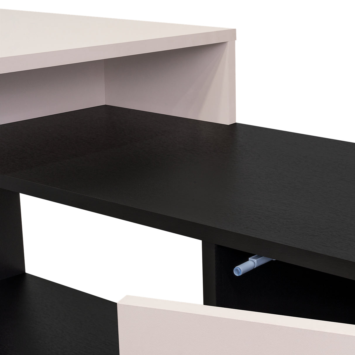 Escritorio en L Cuera Capri y Wengue 150x80cm sin Cajones y con Organizador de Libros - ESCRITORIOS | Bylmo