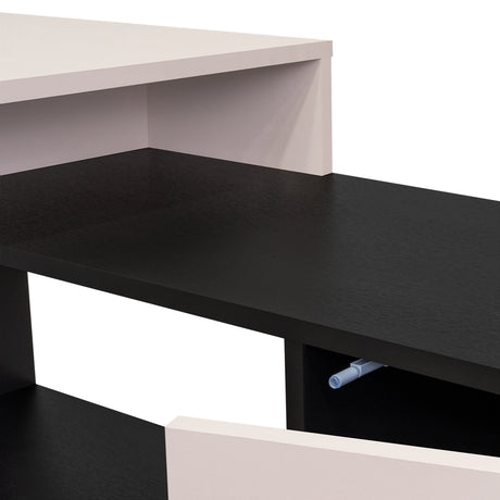 Escritorio en L Cuera Capri y Wengue 150x80cm sin Cajones y con Organizador de Libros - ESCRITORIOS | Bylmo