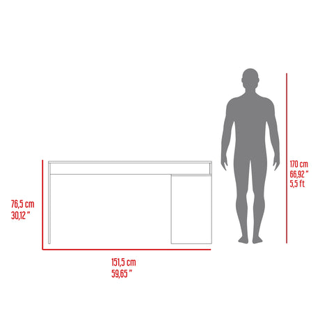 Escritorio en L Cuera Capri y Wengue 150x80cm sin Cajones y con Organizador de Libros - ESCRITORIOS | Bylmo