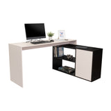 Escritorio en L Cuera Capri y Wengue 150x80cm sin Cajones y con Organizador de Libros - ESCRITORIOS | Bylmo