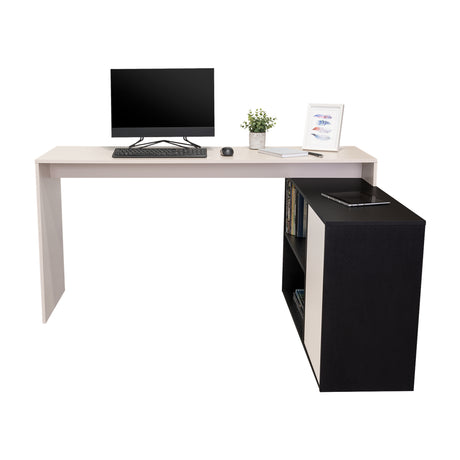 Escritorio en L Cuera Capri y Wengue 150x80cm sin Cajones y con Organizador de Libros - ESCRITORIOS | Bylmo