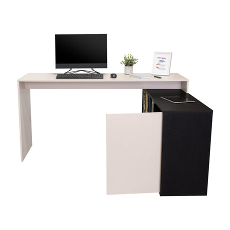 Escritorio en L Cuera Capri y Wengue 150x80cm sin Cajones y con Organizador de Libros - ESCRITORIOS | Bylmo