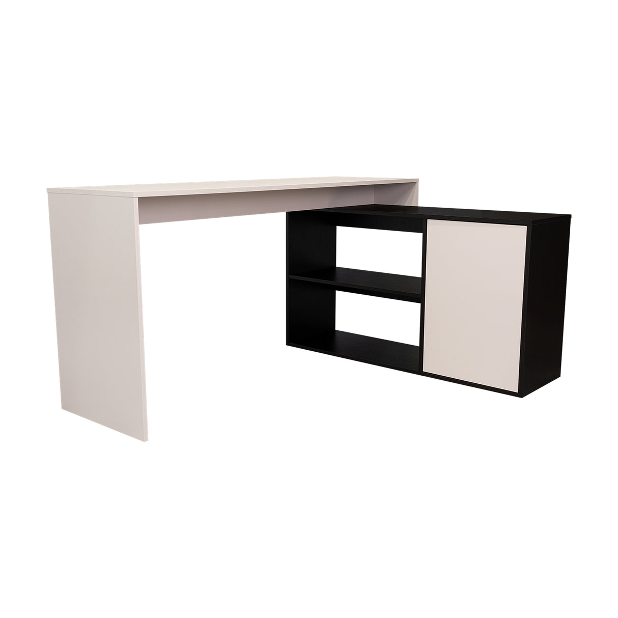 Escritorio en L Cuera Capri y Wengue 150x80cm sin Cajones y con Organizador de Libros - ESCRITORIOS | Bylmo