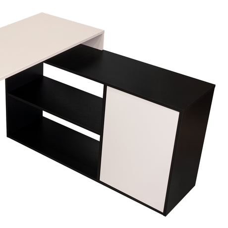 Escritorio en L Cuera Capri y Wengue 150x80cm sin Cajones y con Organizador de Libros - ESCRITORIOS | Bylmo