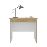 Escritorio Ohio Eco Fresno Europeo y Blanco 80x73cm con Un Cajón - ESCRITORIOS | Bylmo
