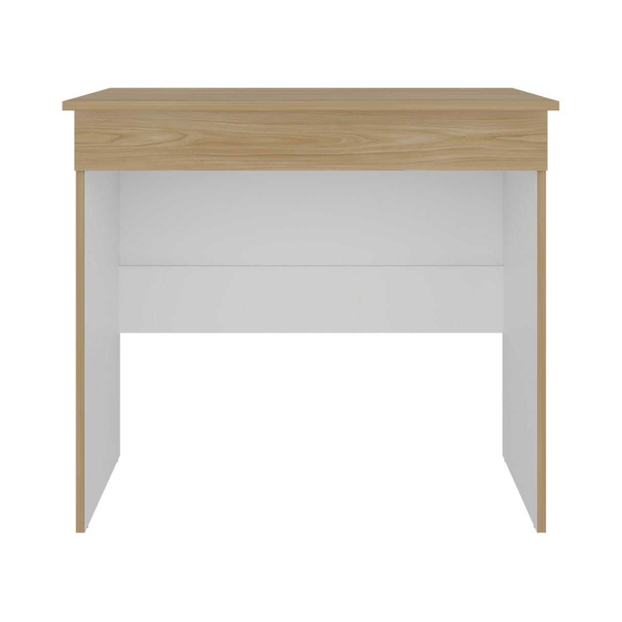 Escritorio Ohio Eco Fresno Europeo y Blanco 80x73cm con Un Cajón - ESCRITORIOS | Bylmo