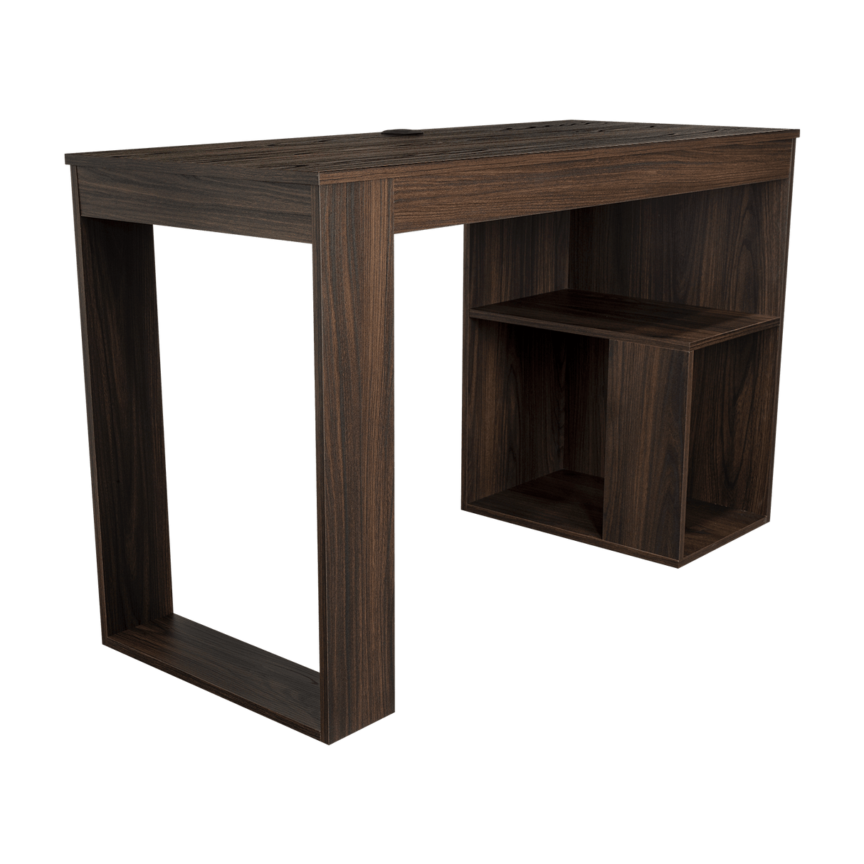 Escritorio Cuera Nogal 120x73.5cm sin Cajones y con Organizador de Libros - ESCRITORIOS | Bylmo