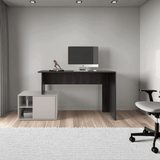 Escritorio Renens Nogal y Capri 151.5x75.6cm sin Cajones y con Organizador de Libros - ESCRITORIOS | Bylmo