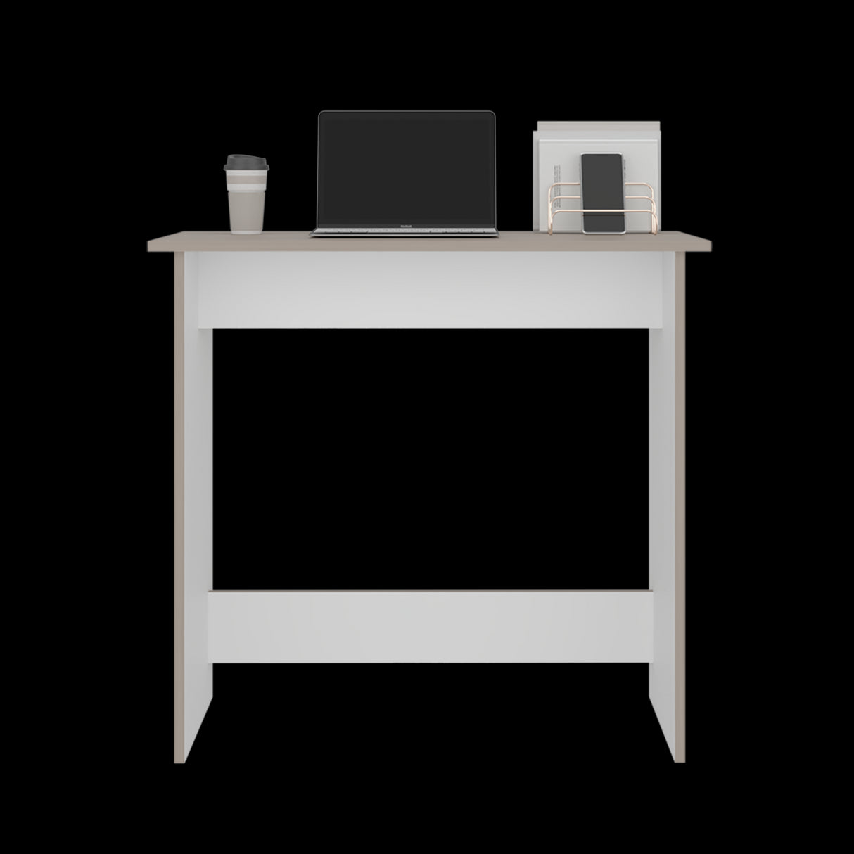 Escritorio Sion Bardolino y Blanco 80x75.6cm sin Cajones - ESCRITORIOS | Bylmo