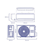 Aire Acondicionado Kalley Split Inverter Blanco Brillante 81.3x28.9cm 110 Voltios con Temporizador y con Control Remoto - AIRES ACONDICIONADOS | Bylmo