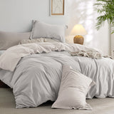 Funda de Duvet Bicolor Beige y Gris 240x240cm Doble Faz para Cama Queen - TENDIDOS Y CUBRELECHOS | Bylmo