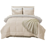 Edredón Acolchado Bicolor Beige y Gris 200x240cm Doble Faz para Cama Semidoble - TENDIDOS Y CUBRELECHOS | Bylmo