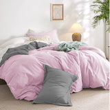 Combo Funda Duvet con Plumón Acolchado Bicolor Rosado y Gris 180x240cm Doble Faz para Cama Sencilla - TENDIDOS Y CUBRELECHOS | Bylmo