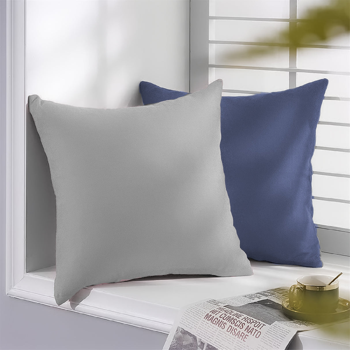 Combo Edredón Acolchado Bicolor Azul Oscuro y Gris Claro 240x240cm Doble Faz para Cama Queen - TENDIDOS Y CUBRELECHOS | Bylmo