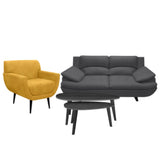 Sala Cindy Gris Oscuro 180x85cm de Tres Puestos Antifluido con Apoya Brazos y Resistente a Rasguños - SOFAS Y POLTRONAS | Bylmo