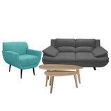 Sala Cindy Gris 180x85cm de Tres Puestos con Apoya Brazos y Resistente a Rasguños - SOFAS Y POLTRONAS | Bylmo