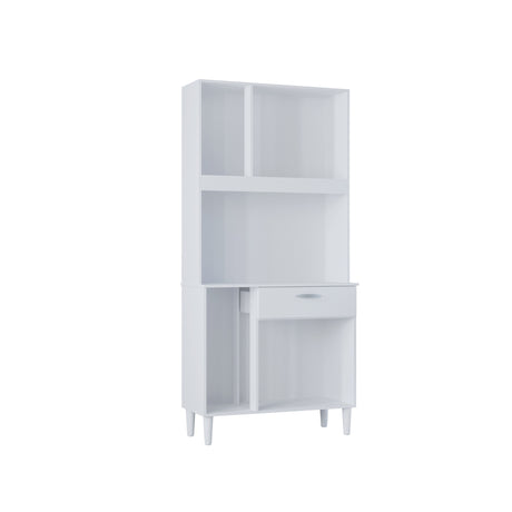 Alacena Cassia Blanco 80x172cm con Un Cajón y Seis Puertas - ALACENAS Y MUEBLES MICROONDAS | Bylmo