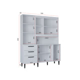 Alacena Catarina Blanco 160x200cm con Dos Cajones y Seis Puertas - ALACENAS Y MUEBLES MICROONDAS | Bylmo