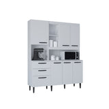 Alacena Catarina Blanco 160x200cm con Dos Cajones y Seis Puertas - ALACENAS Y MUEBLES MICROONDAS | Bylmo