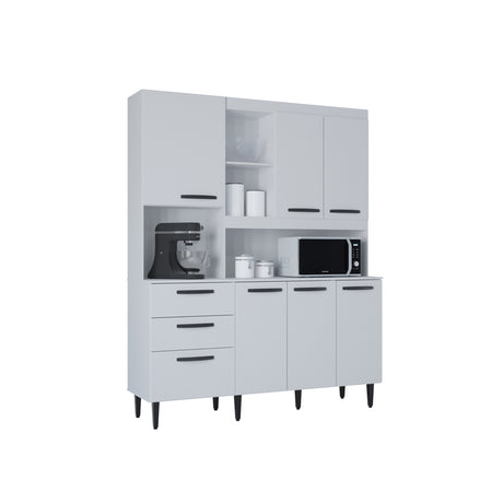 Alacena Catarina Blanco 160x200cm con Dos Cajones y Seis Puertas - ALACENAS Y MUEBLES MICROONDAS | Bylmo