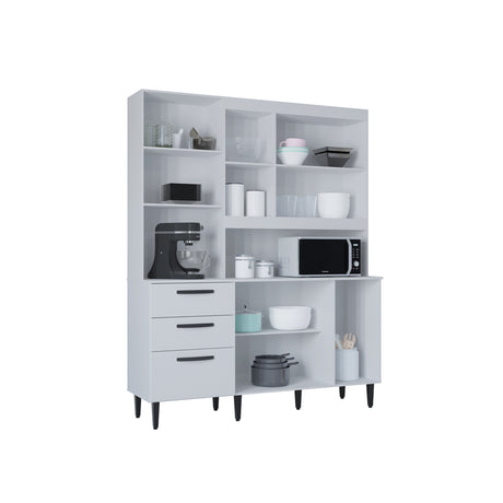 Alacena Catarina Blanco 160x200cm con Dos Cajones y Seis Puertas - ALACENAS Y MUEBLES MICROONDAS | Bylmo