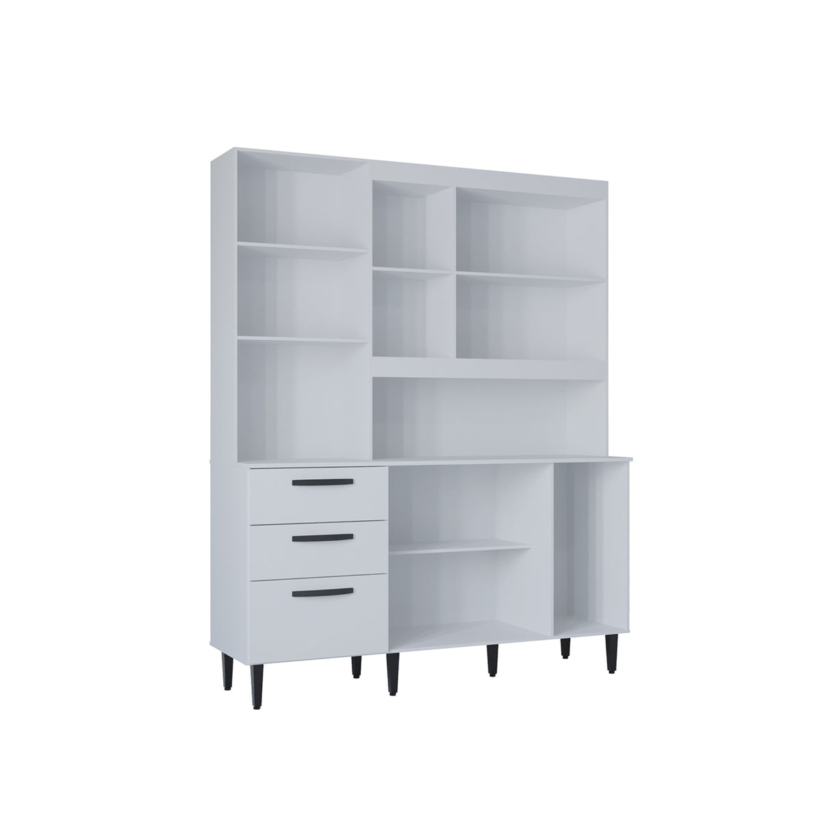 Alacena Catarina Blanco 160x200cm con Dos Cajones y Seis Puertas - ALACENAS Y MUEBLES MICROONDAS | Bylmo