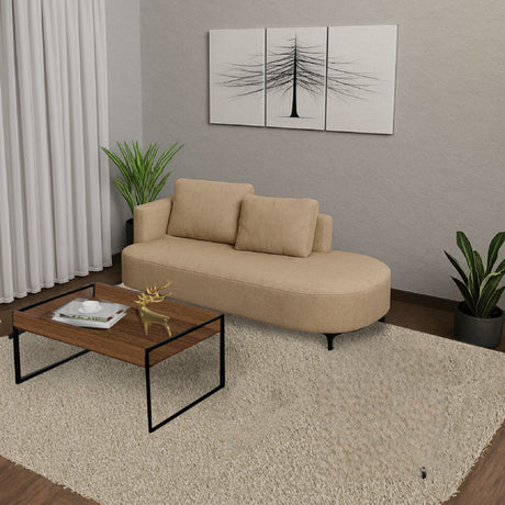 Sala Dubai Beige y Amaretto 160x70cm De Tres Puestos Antifluido con Mesa de Centro - SOFAS Y POLTRONAS | Bylmo