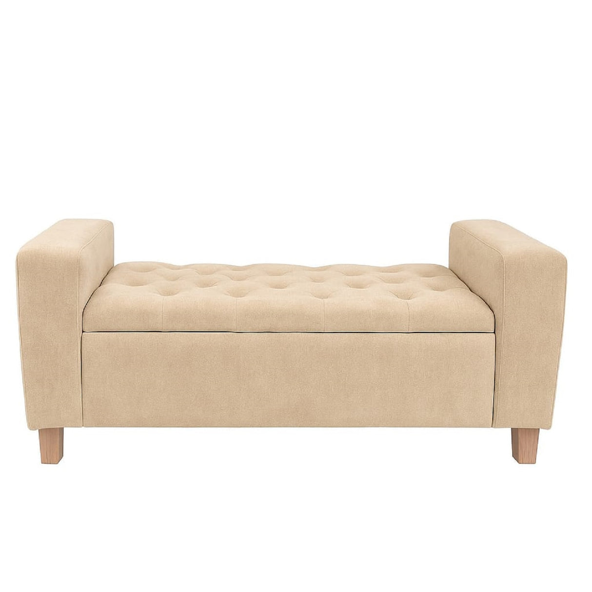 Sala Beige y Blanco 160x70cm De Tres Puestos Antifluido con Puff Banqueta Baúl y Mesa de Centro - SOFAS Y POLTRONAS | Bylmo