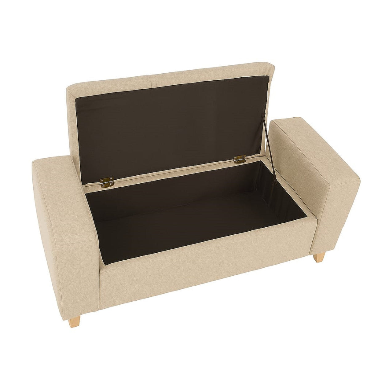 Sala Beige y Blanco 160x70cm De Tres Puestos Antifluido con Puff Banqueta Baúl y Mesa de Centro - SOFAS Y POLTRONAS | Bylmo