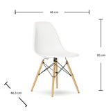 Combo Escritorio y Silla Home Eames Blanco 120x140cm sin Cajones y con Organizador de Libros - ESCRITORIOS | Bylmo