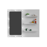 Combo Panel Tocador con Escritorio Hollywood Blanco 80x70cm de Un Puesto con Iluminación LED - TOCADORES | Bylmo