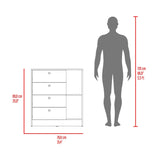 Cómoda Havana Cotta y Blanco 80x89cm de Cuatro Hileras con Cuatro Cajones - CAJONERAS Y COMODAS | Bylmo