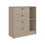 Cómoda Havana Cotta y Blanco 80x89cm de Cuatro Hileras con Cuatro Cajones - CAJONERAS Y COMODAS | Bylmo